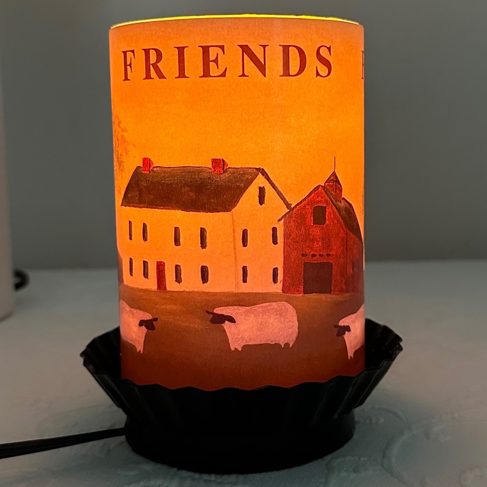 Vintage 90s Christmas Tree Shops Primitive Farmhouse Electric Candle Lamp New